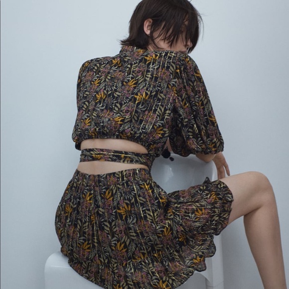 Zara floral print skirt med - Picture 2 of 5